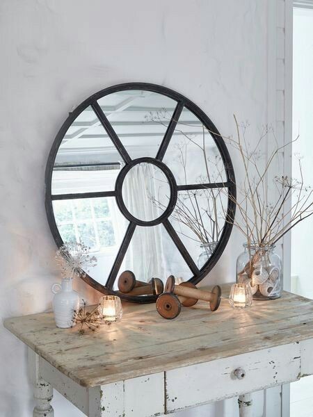 Mirror with wooden frame, Black - AG537