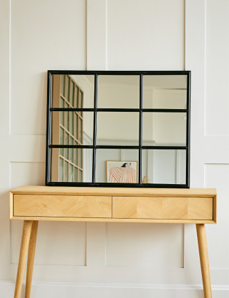 Mirror with wooden frame, Black - AG538