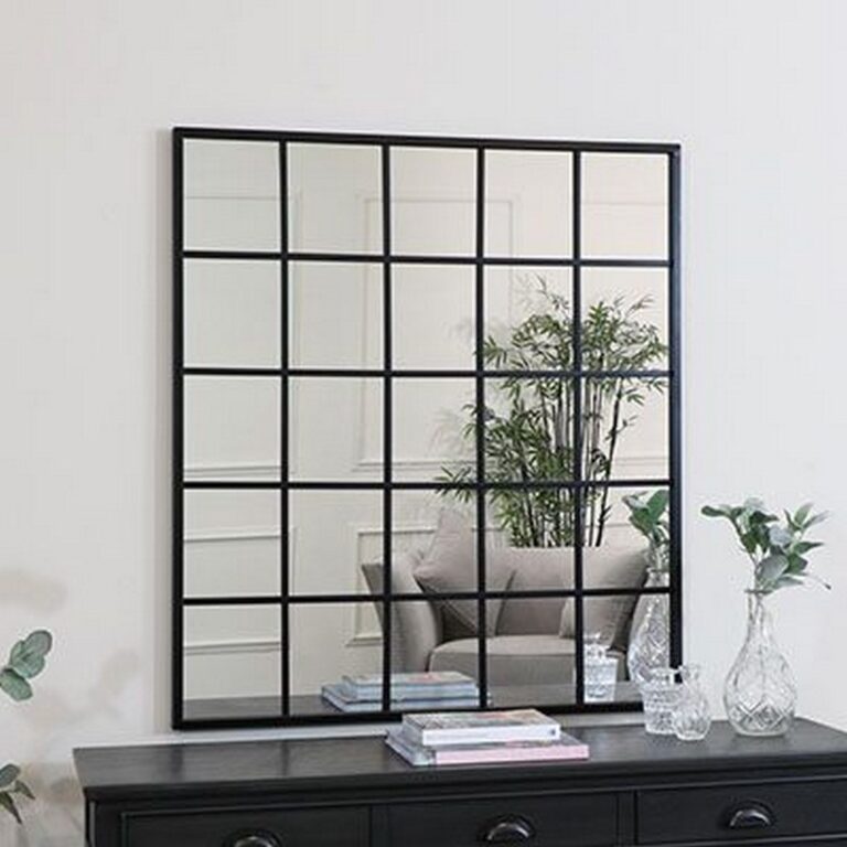 Mirror with wooden frame, Black - AG540