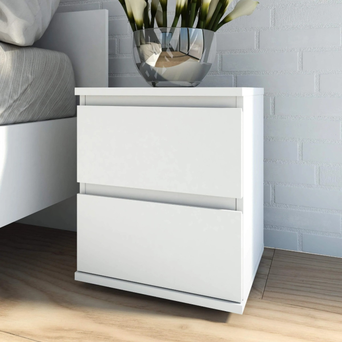 Commode Two Drawer, White - BRT0193